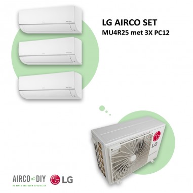 LG AIRCO set  MU4R25 met 3 x PC12